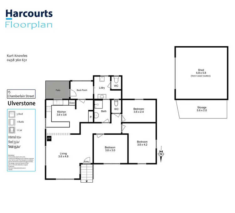 Floorplan of Homely house listing, 15 Chamberlain Street, Ulverstone TAS 7315