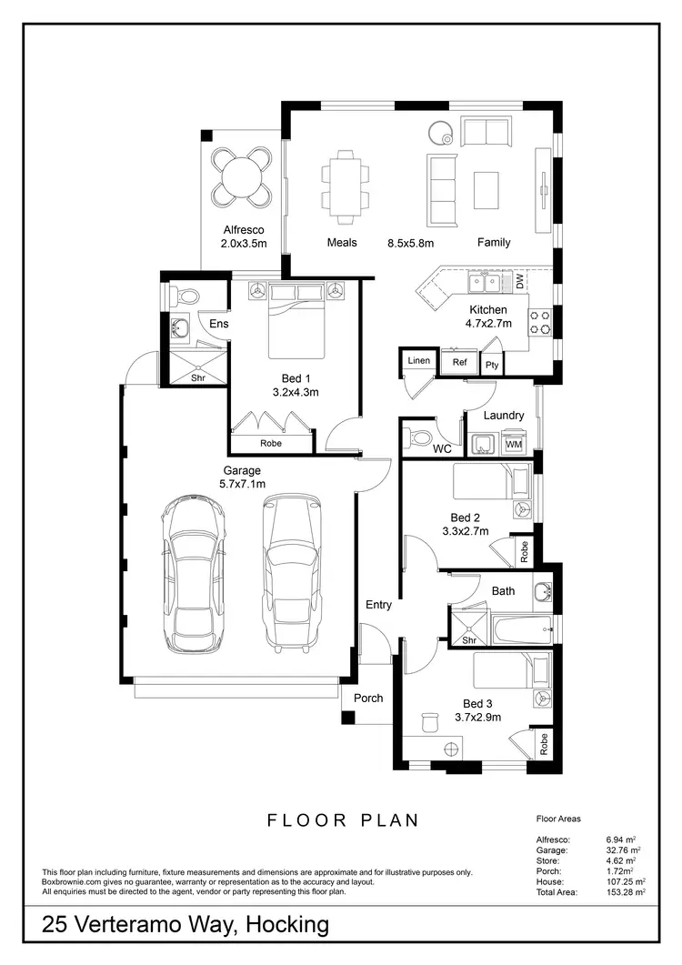 Floorplan of Homely house listing, 25 Verteramo Way, Hocking WA 6065