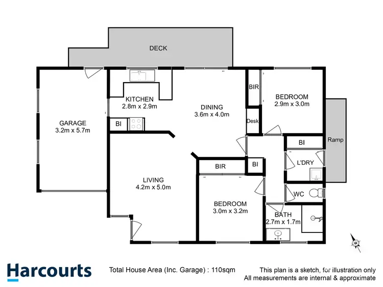 Floorplan of Homely unit listing, 2/5 Oxford Crescent, Glenorchy TAS 7010