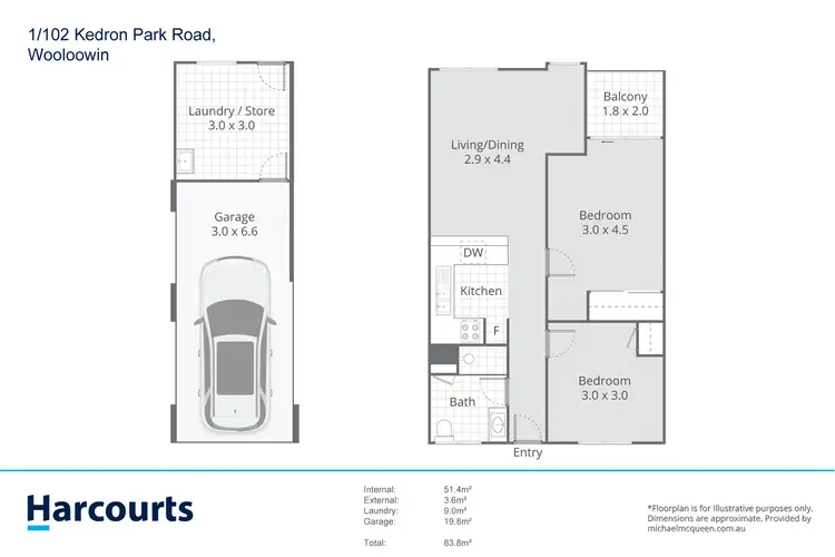 Floorplan of Homely apartment listing, 1/102 Kedron Park Road, Wooloowin QLD 4030
