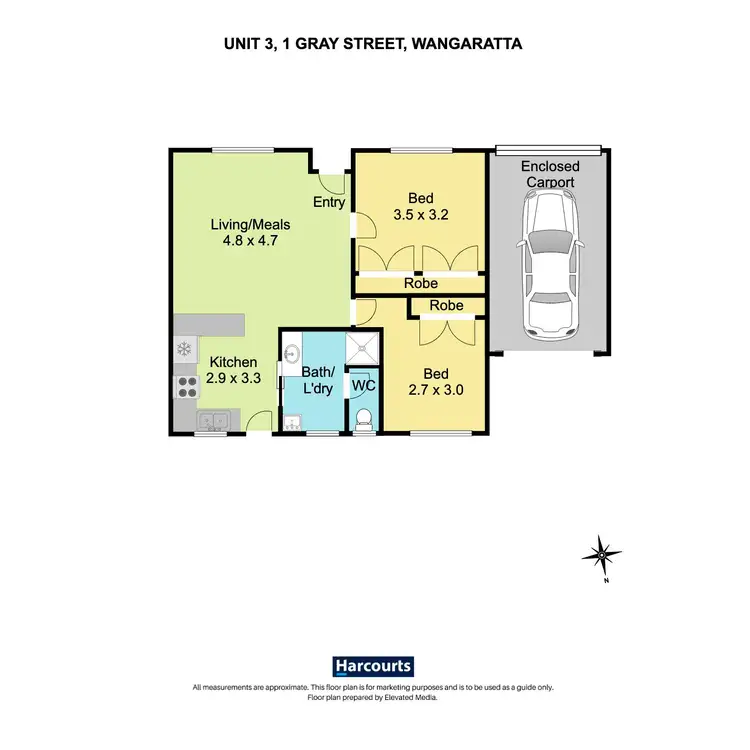 Floorplan of Homely unit listing, 3/1 Gray Street, Wangaratta VIC 3677