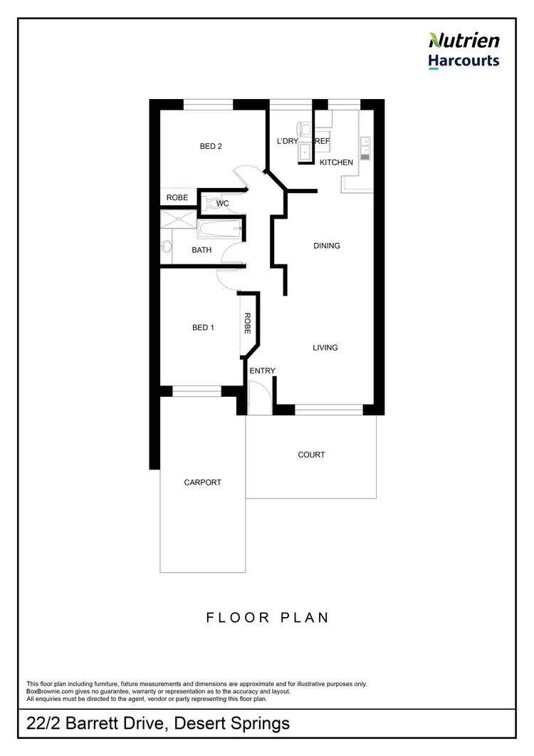Floorplan of Homely unit listing, 22/2 Barrett Drive, Desert Springs NT 870
