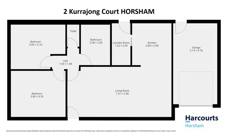 Floorplan of Homely unit listing, 2 Kurrajong Court, Horsham VIC 3400
