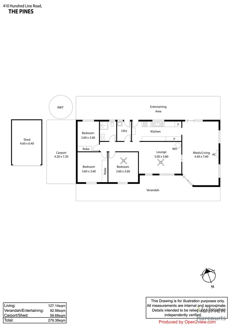Floorplan of Homely house listing, 410 Hundred Line Road, The Pines SA 5577