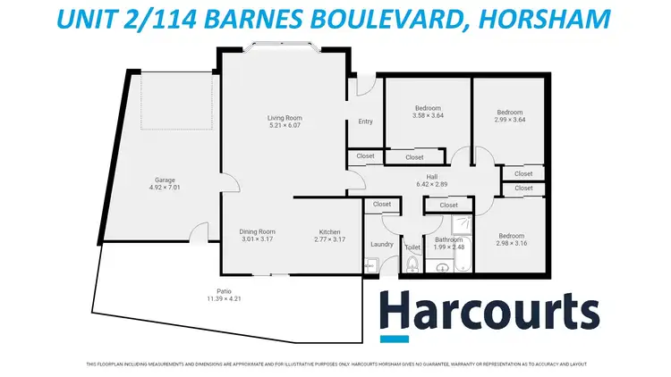 Floorplan of Homely unit listing, 2/114 Barnes Boulevard, Horsham VIC 3400