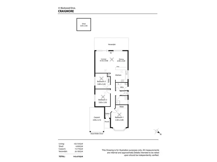 Floorplan of Homely house listing, 51 Blackwood Drive, Craigmore SA 5114