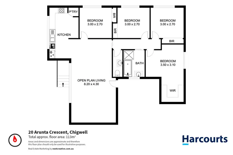 Floorplan of Homely house listing, 20 Arunta Crescent, Chigwell TAS 7011