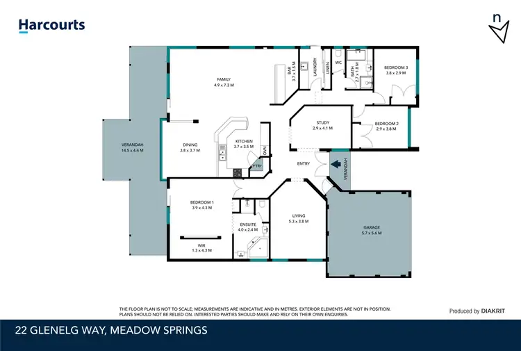Floorplan of Homely house listing, 22 Glenelg Way, Meadow Springs WA 6210
