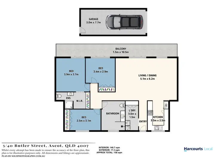 Floorplan of Homely unit listing, 5/40 Butler Street, Ascot QLD 4007