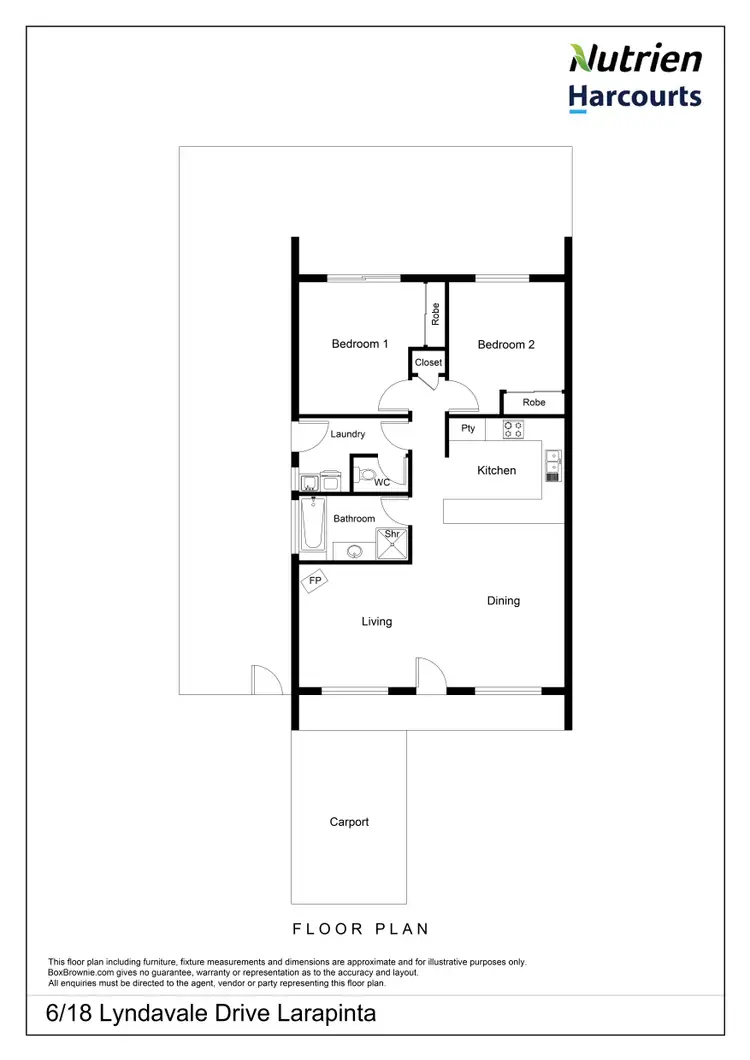 Floorplan of Homely unit listing, 6/18 Lyndavale Drive, Larapinta NT 875