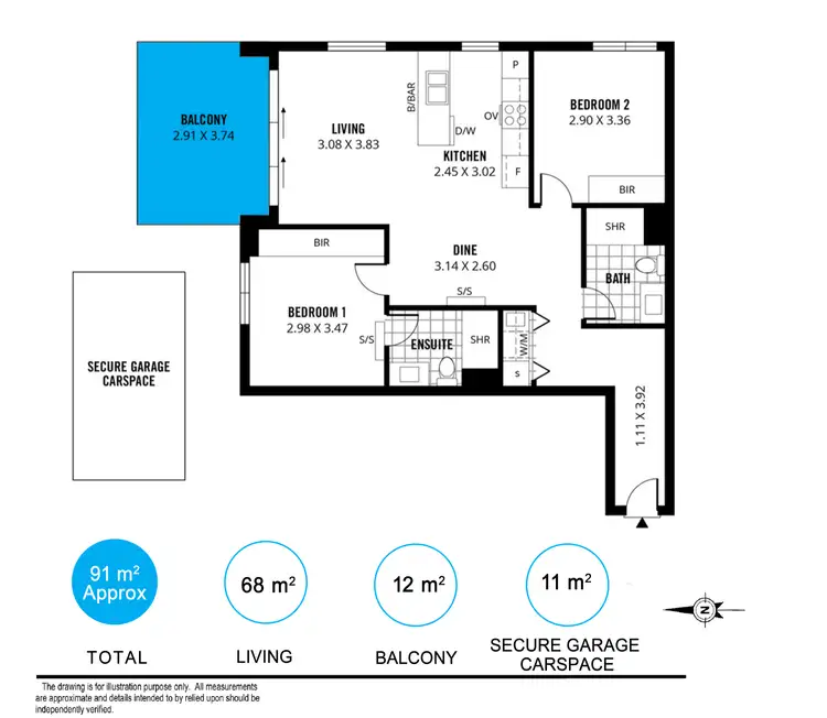 Floorplan of Homely apartment listing, 1215/156 Wright Street, Adelaide SA 5000