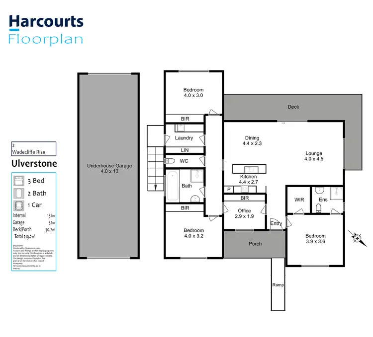 Floorplan of Homely house listing, 2 Wadecliff Rise, Ulverstone TAS 7315