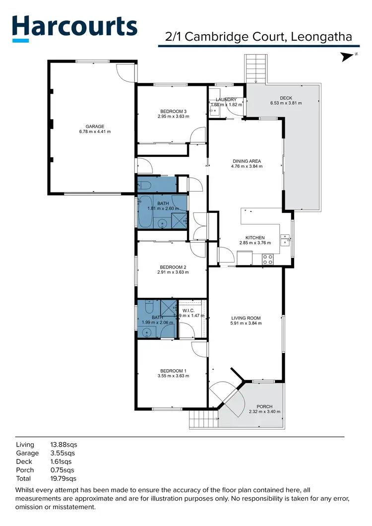 Floorplan of Homely unit listing, 2/1 Cambridge Court, Leongatha VIC 3953