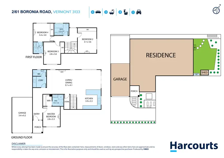Floorplan of Homely townhouse listing, 2/61 Boronia Road, Vermont VIC 3133