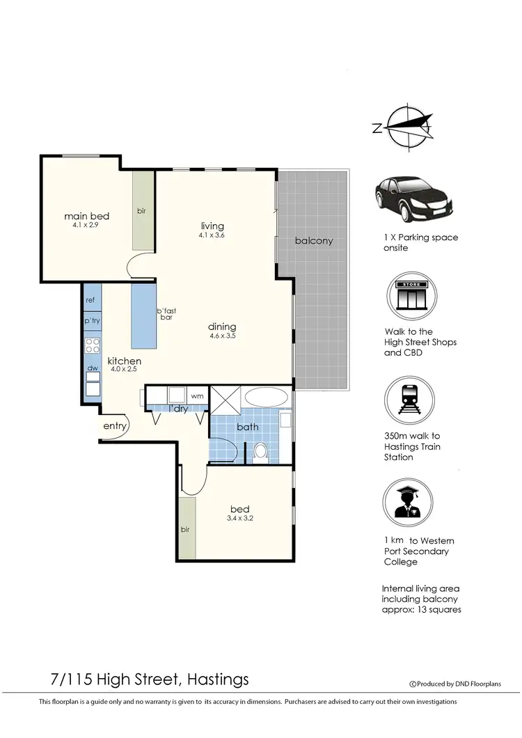 Floorplan of Homely unit listing, 7/115 High Street, Hastings VIC 3915