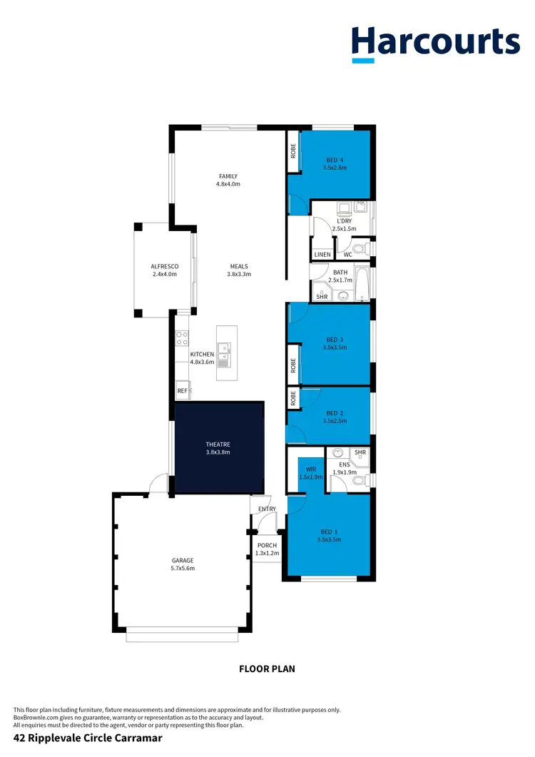 Floorplan of Homely house listing, 42 Ripplevale Circle, Carramar WA 6031