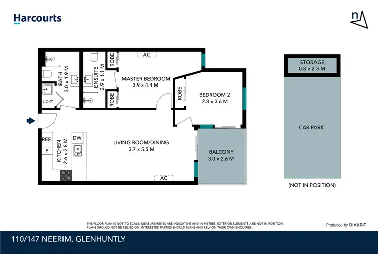 Floorplan of Homely apartment listing, 110/147 Neerim Road, Glen Huntly VIC 3163