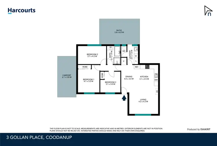 Floorplan of Homely house listing, 3 Gollan Place, Coodanup WA 6210