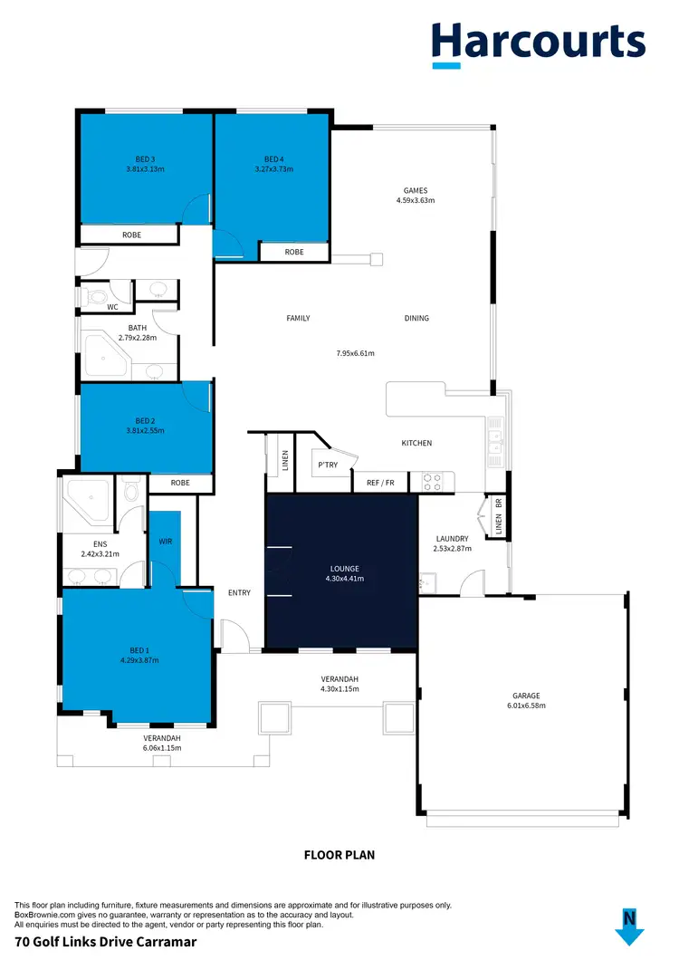 Floorplan of Homely house listing, 70 Golf Links Drive, Carramar WA 6031