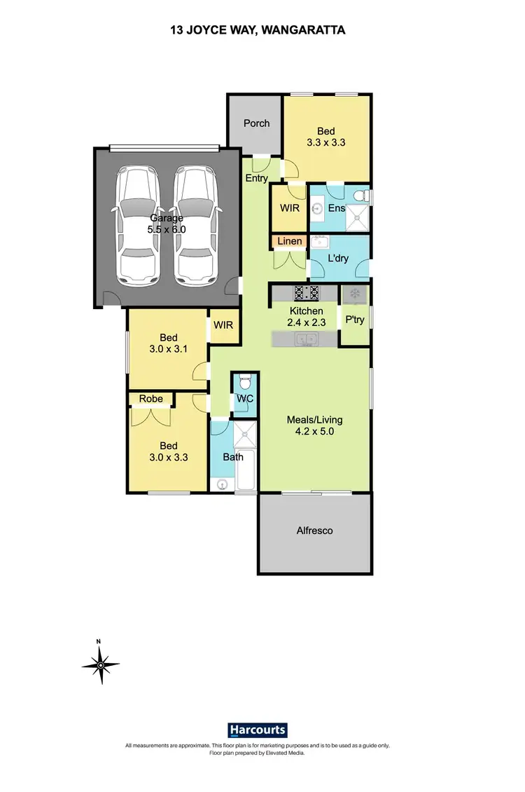 Floorplan of Homely house listing, 13 Joyce Way, Wangaratta VIC 3677