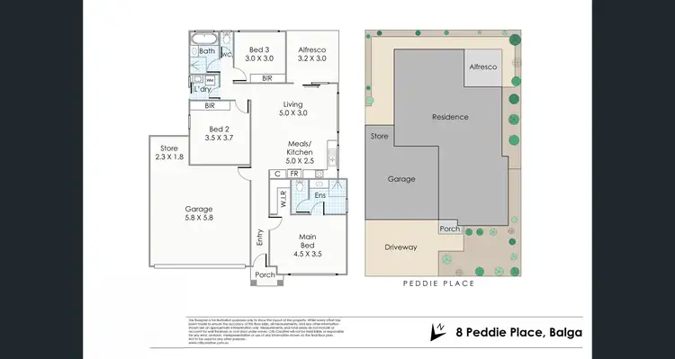 Floorplan of Homely house listing, 8 Peddie Place, Balga WA 6061