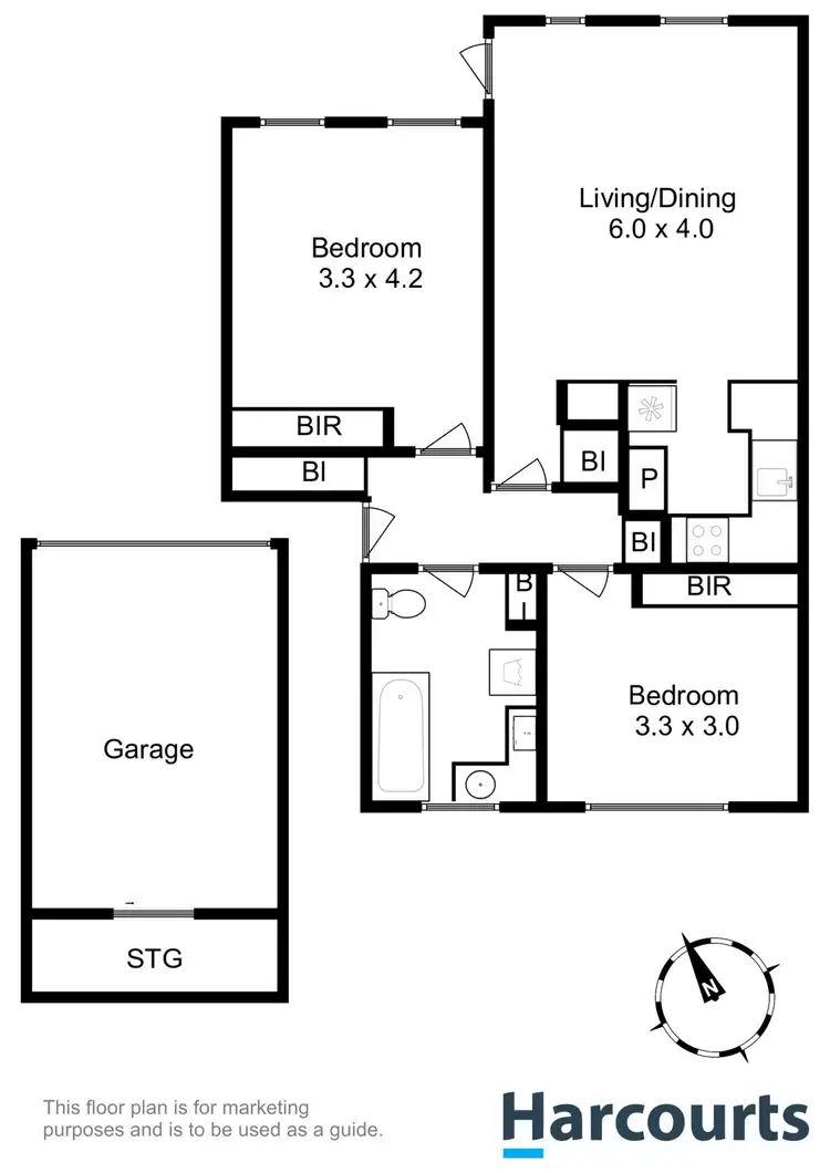 Floorplan of Homely unit listing, 2/4A Colville Street, Battery Point TAS 7004
