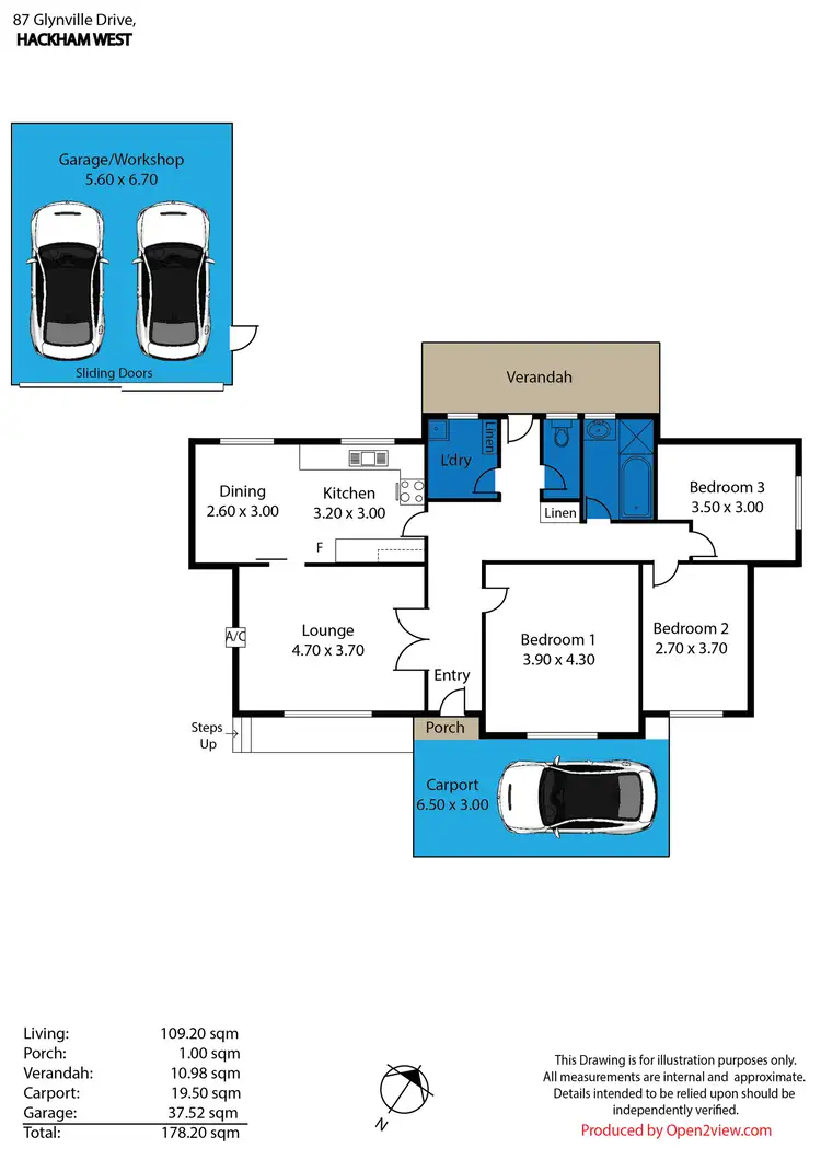 Floorplan of Homely house listing, 87 Glynville Drive, Hackham West SA 5163