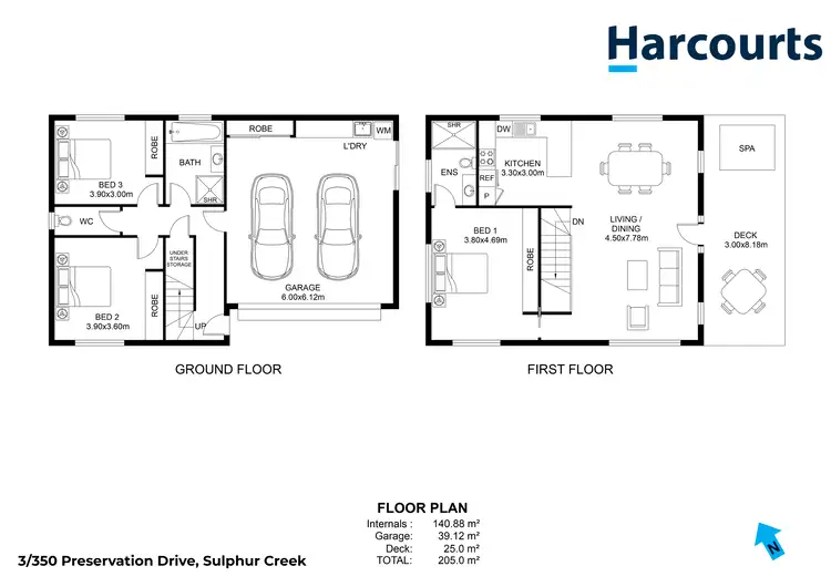 Floorplan of Homely townhouse listing, 3/350 Preservation Drive, Sulphur Creek TAS 7316