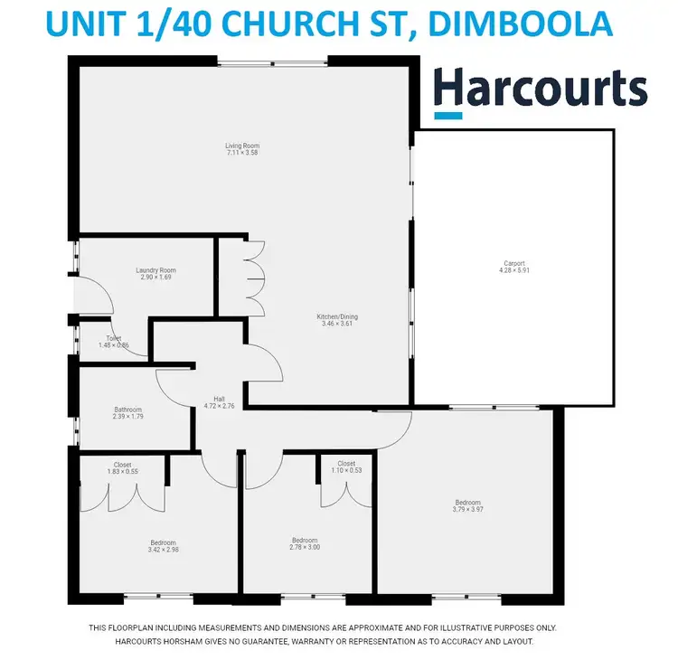 Floorplan of Homely unit listing, 1/40 Church Street, Dimboola VIC 3414