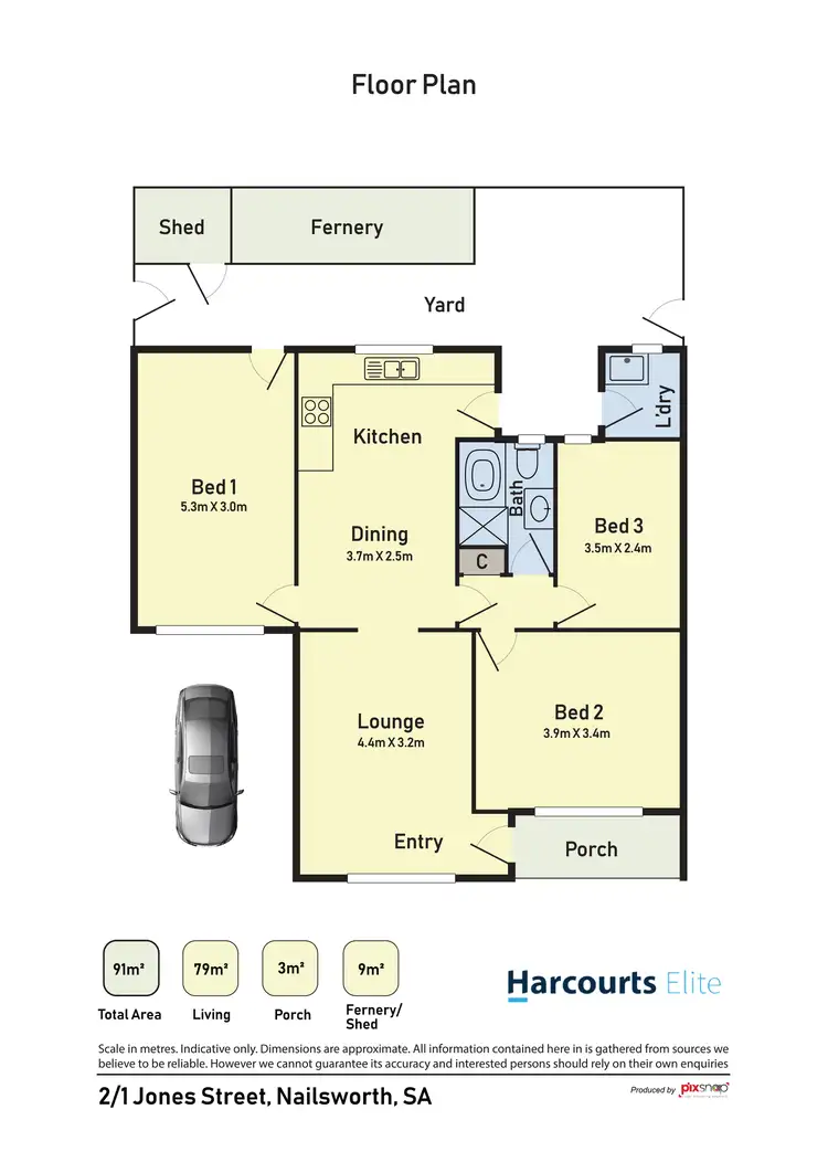 Floorplan of Homely unit listing, 2/1 Jones Street, Nailsworth SA 5083
