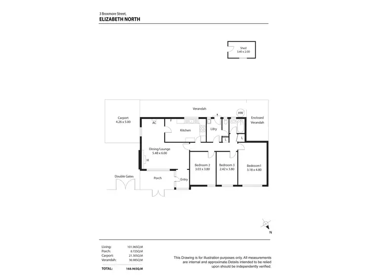 Floorplan of Homely house listing, 3 Broxmore Street, Elizabeth North SA 5113