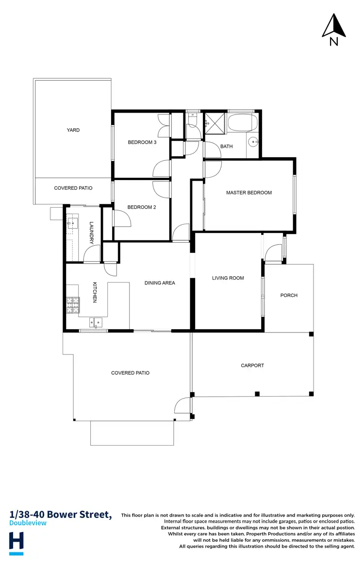 Floorplan of Homely villa listing, 1/38 Bower Street, Doubleview WA 6018