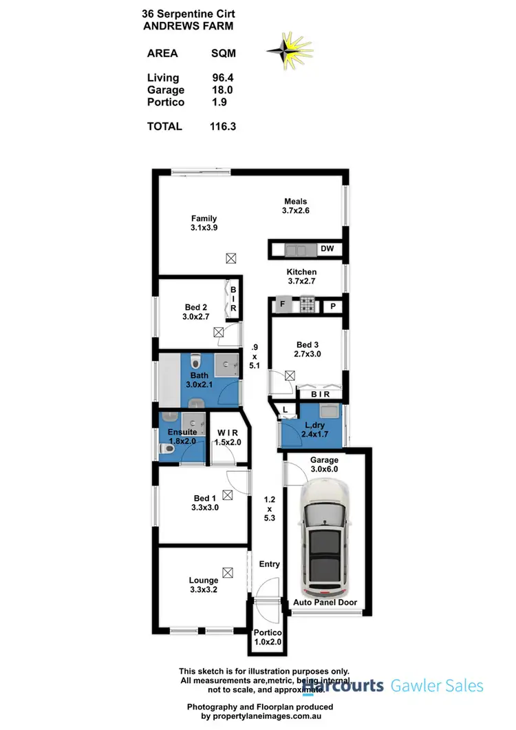 Floorplan of Homely house listing, 36 Serpentine Circuit, Andrews Farm SA 5114