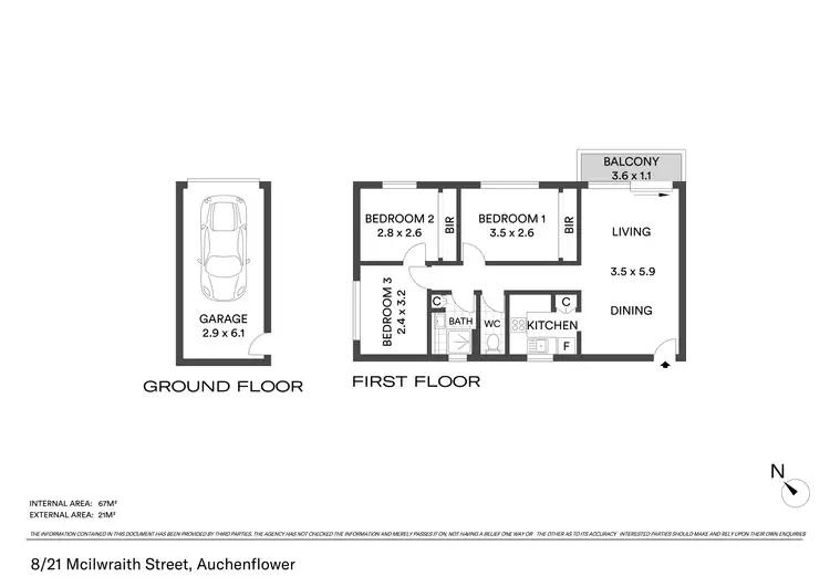Floorplan of Homely unit listing, 8/21 Mcilwraith Street, Auchenflower QLD 4066