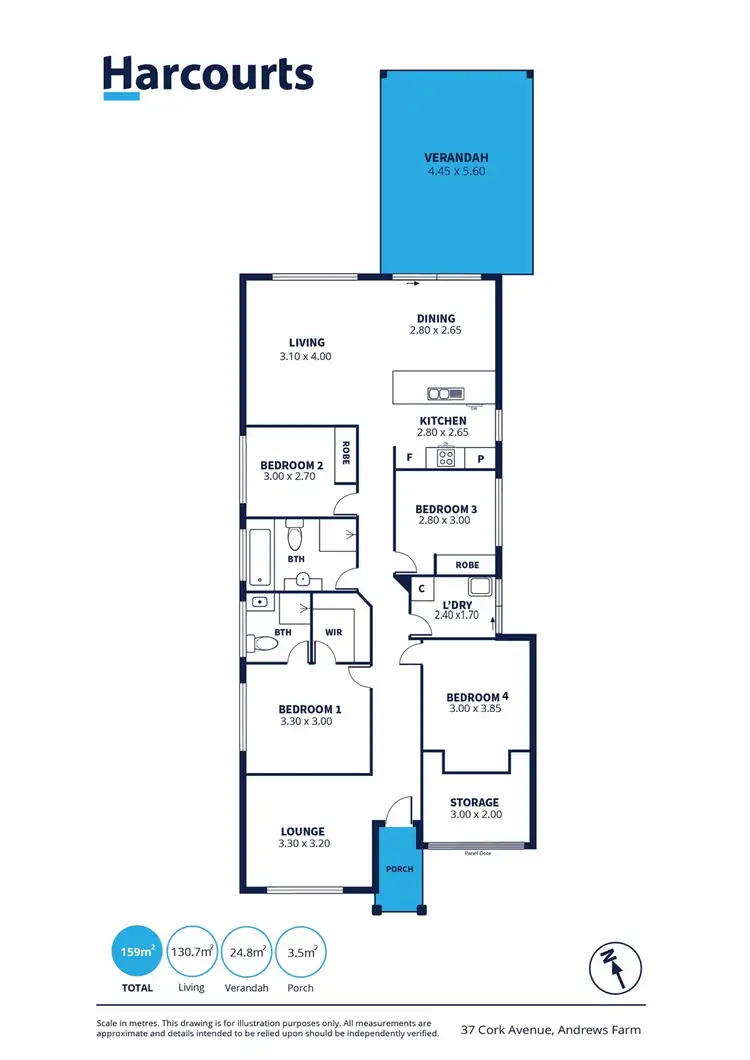 Floorplan of Homely house listing, 37 Cork Avenue, Andrews Farm SA 5114