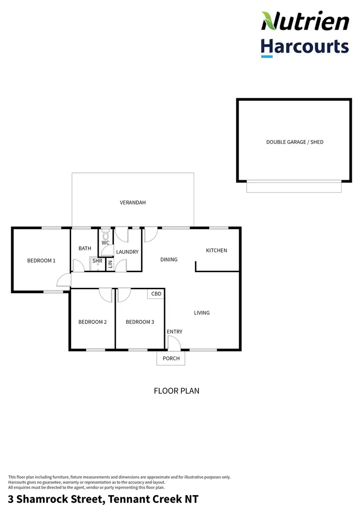 Floorplan of Homely house listing, 3 Shamrock Street, Tennant Creek NT 860