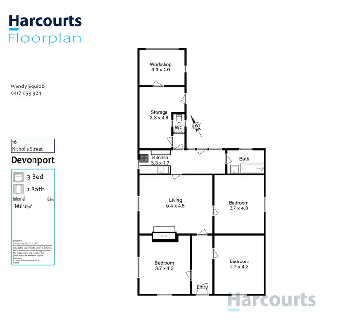 Floorplan of Homely house listing, 16 Nicholls Street, Devonport TAS 7310
