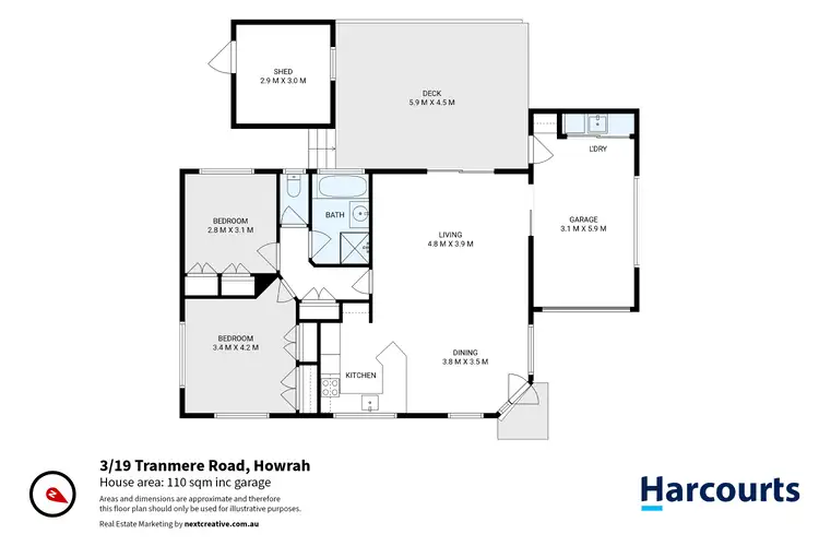 Floorplan of Homely unit listing, 3/19 Tranmere Road, Howrah TAS 7018