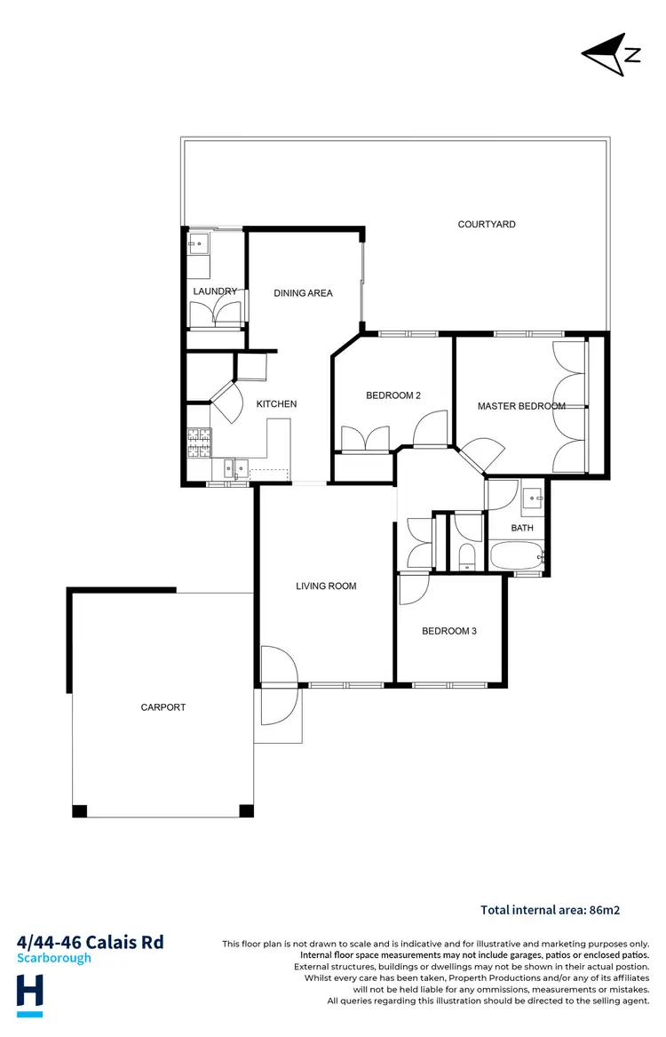 Floorplan of Homely villa listing, 4/44-46 Calais Road, Scarborough WA 6019