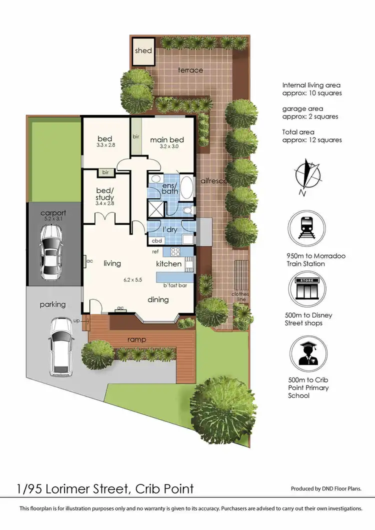 Floorplan of Homely unit listing, 1/95 Lorimer Street, Crib Point VIC 3919