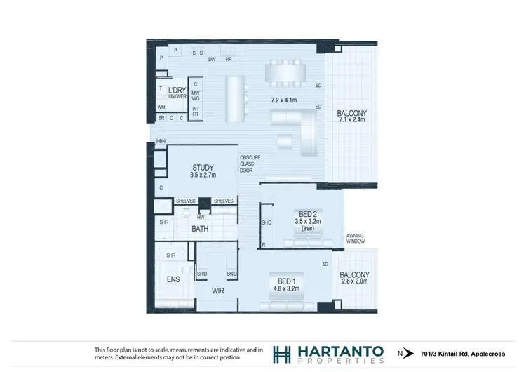 Floorplan of Homely apartment listing, 701/3 Kintail Road, Applecross WA 6153