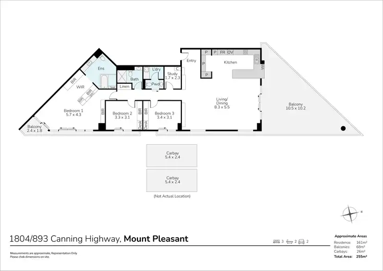 Floorplan of Homely apartment listing, 1804/893 Canning Highway, Mount Pleasant WA 6153