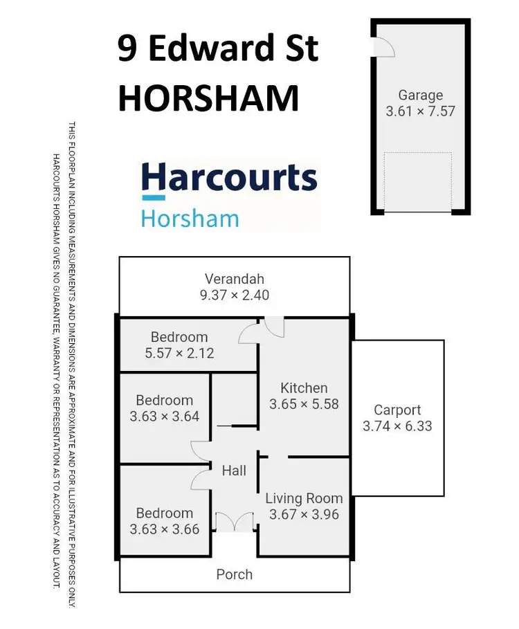 Floorplan of Homely house listing, 9 Edward Street, Horsham VIC 3400