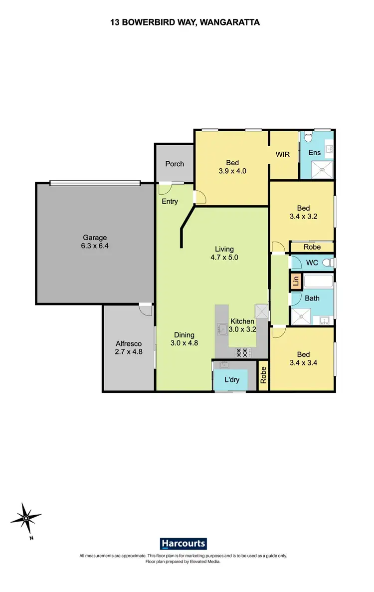 Floorplan of Homely house listing, 13 Bowerbird Way, Wangaratta VIC 3677