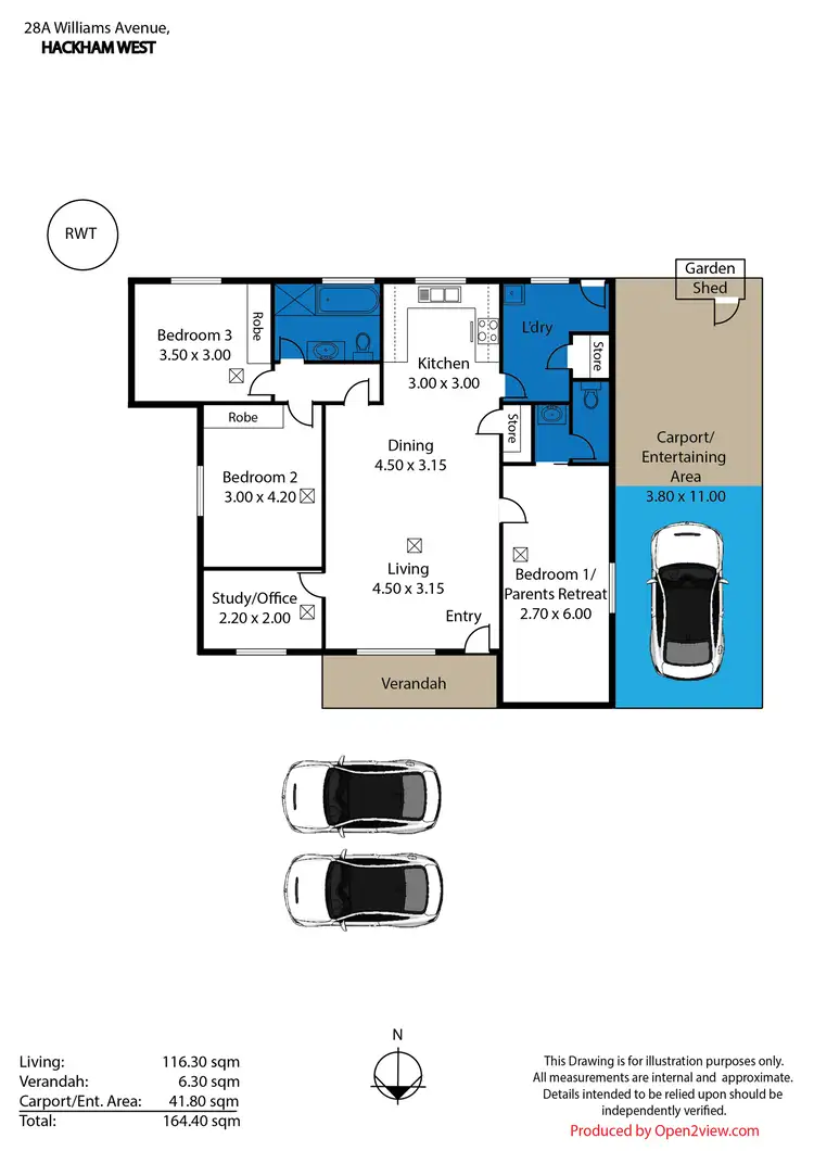 Floorplan of Homely house listing, 28A Williams Avenue, Hackham West SA 5163