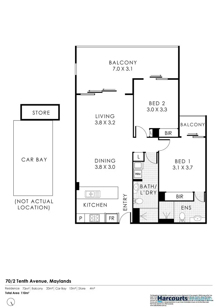 Floorplan of Homely apartment listing, 70/2 Tenth Avenue, Maylands WA 6051