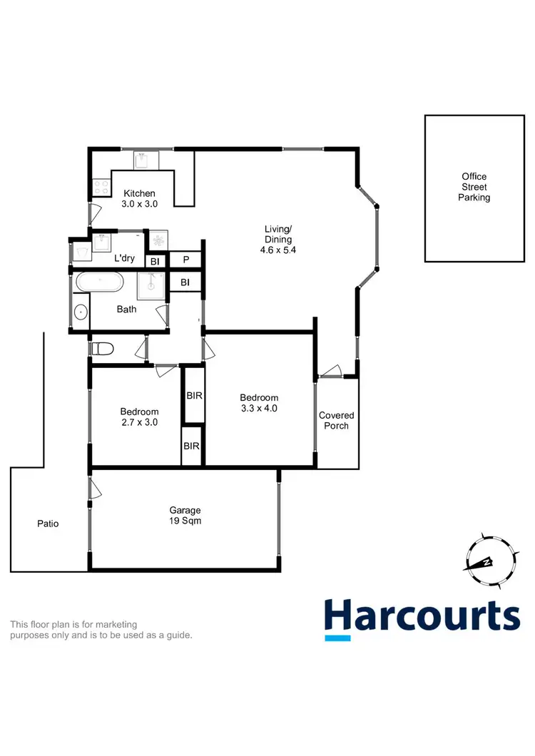 Floorplan of Homely unit listing, 1/28 South Street, Bellerive TAS 7018