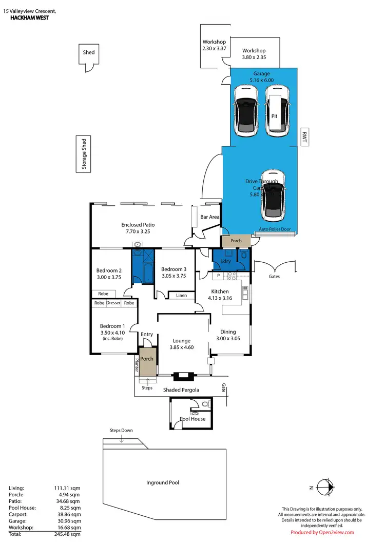 Floorplan of Homely house listing, 15 Valleyview Crescent, Hackham West SA 5163