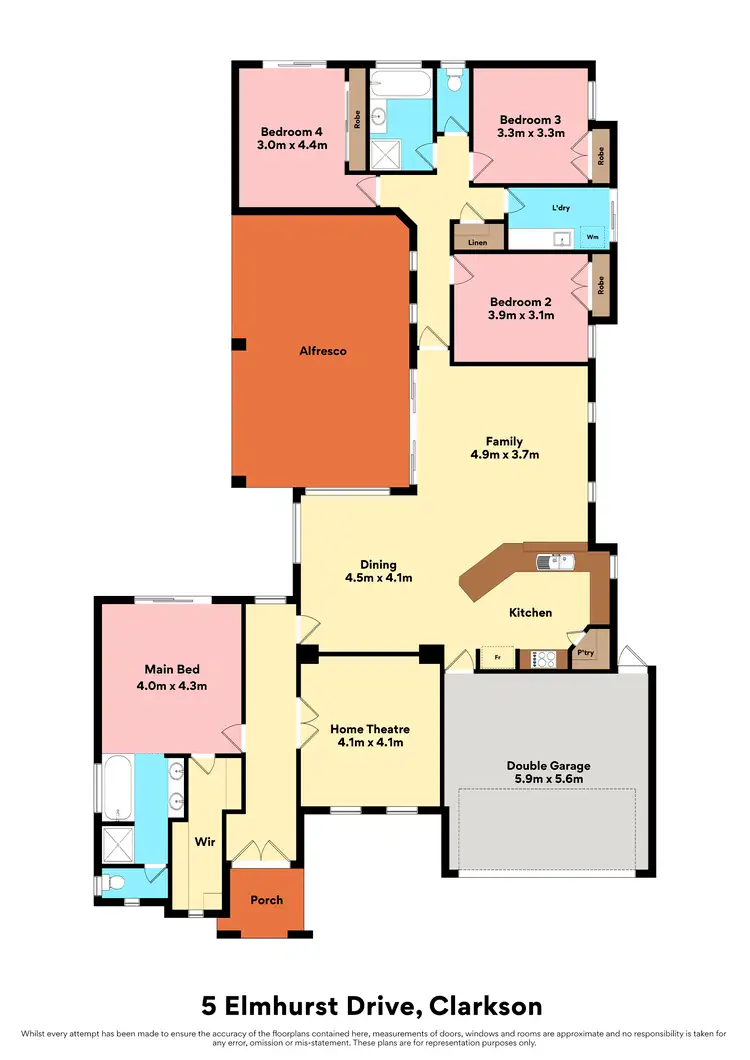 Floorplan of Homely house listing, 5 Elmhurst Drive, Clarkson WA 6030