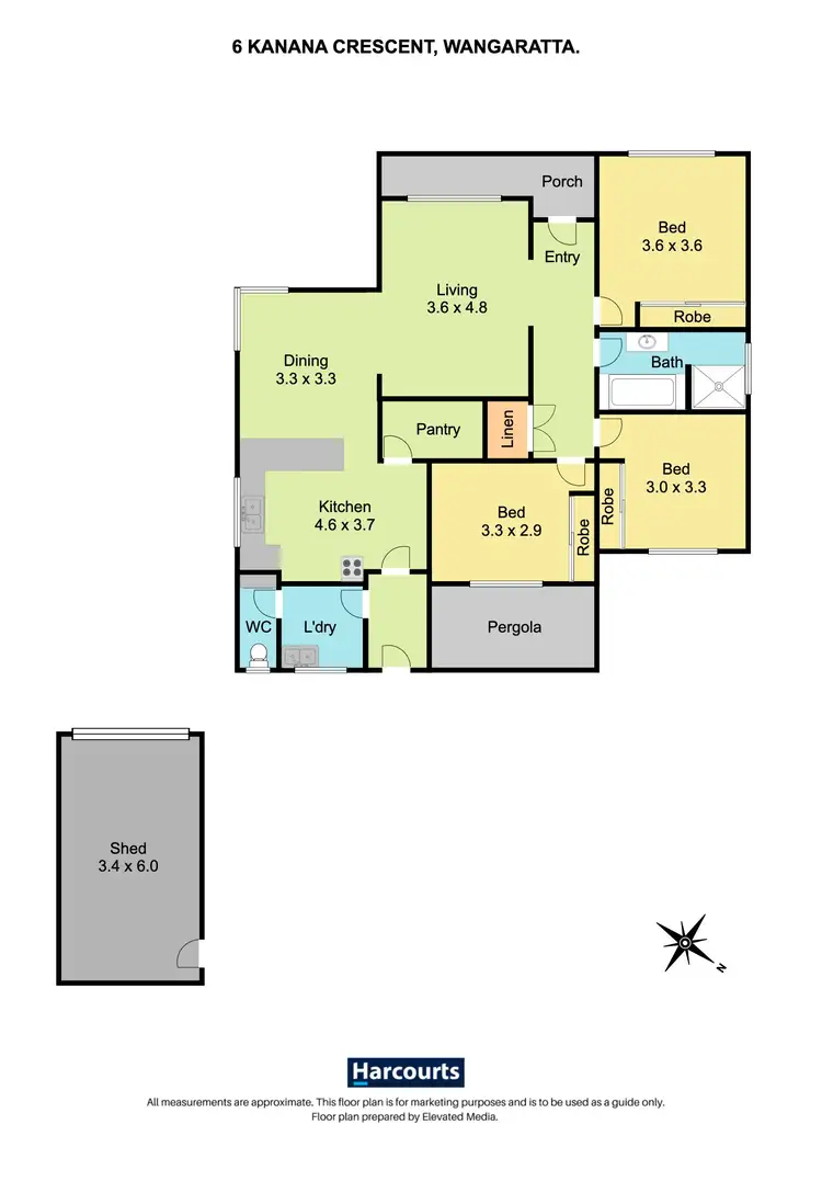 Floorplan of Homely house listing, 6 Kanana Crescent, Wangaratta VIC 3677